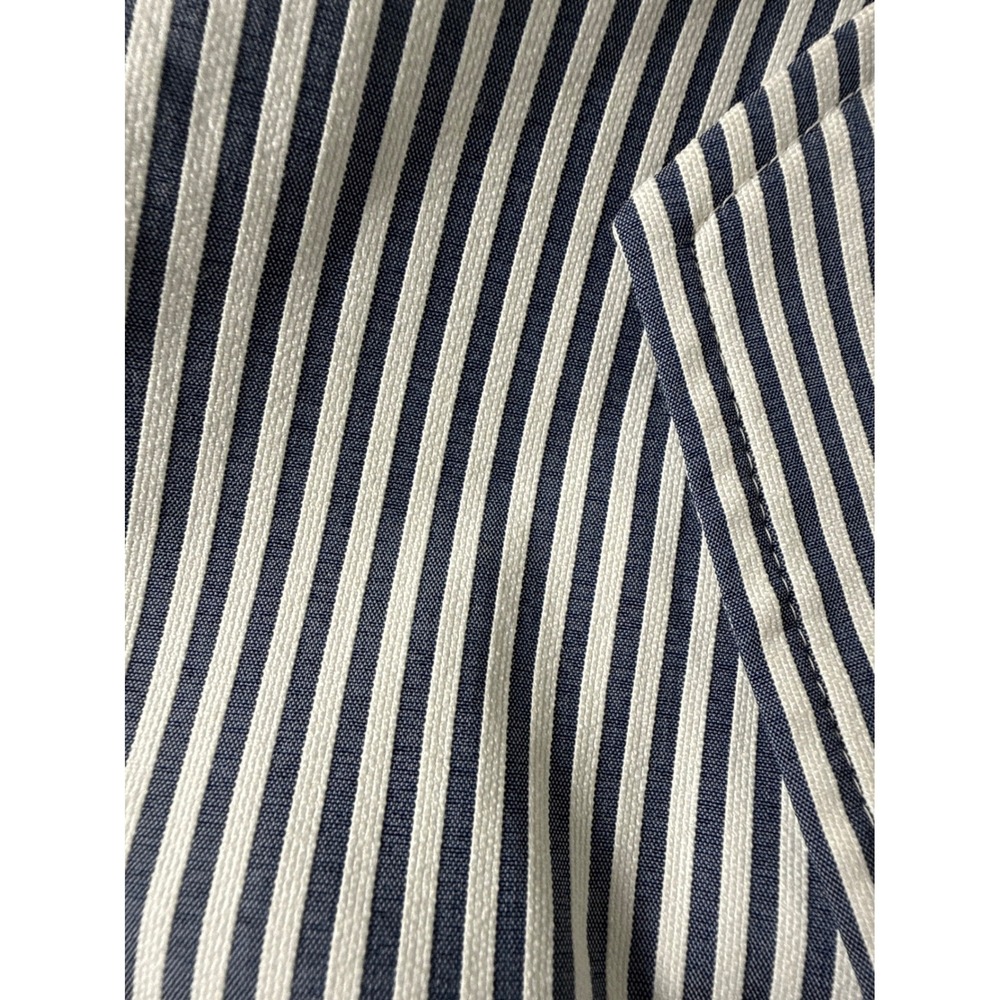 Nine West Womens 14W Blue White Striped Blazer Two Button Cotton Blend Jacket - Picture 4 of 9